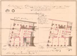 Berggasse 44, Promenade 29: Einreichplan Umbau EG, 1.OG, Plan von Simitriche (Mai 1843)