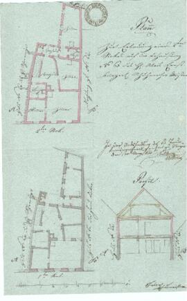 Gleinker Gasse 7: Aufstockung, Plan von Hueber (1833)