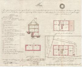 Kegelprielstraße 6: Errichtung des Gebäudes, Plan von Karl Hueber junior (28.03.1837)