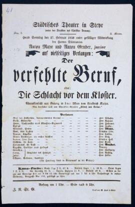 Der verfehlte Beruf (27.2.1859)