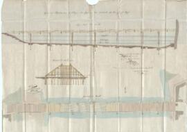 Errichtung der Neutorbrücke, Grundriss, Ansicht, Schnitt, Plan von Karl Stohl (10.11.1846)