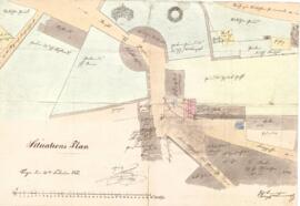 Berggasse, Brucknerplatz, Pfarrgasse ehem. Gilgentor: Einreichplan Situationsplan, Plan von Johan...