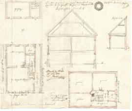Mittere Gasse 30: Aufstockung nach Brand, Plan von Michael Glinser (27.06.1842)