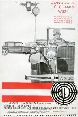Druckgrafik Steyr-Auto (1929)