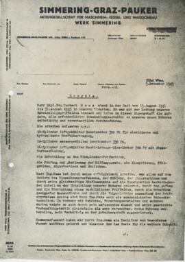 Arbeitszeugnis Simmering-Werke (1945)