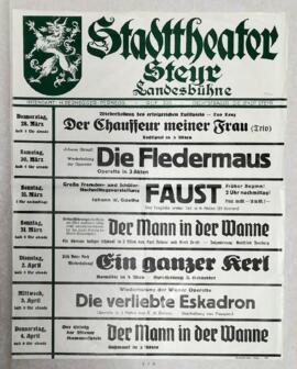 Stadttheater Steyr Landesbühne: Programm März und April 1940