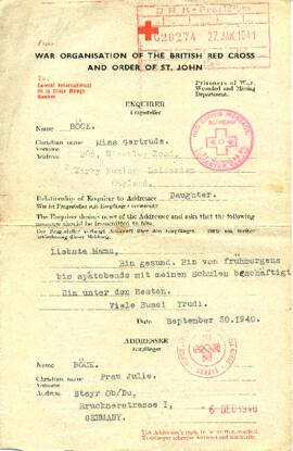 Gertrude an Julie (30.9.1940)