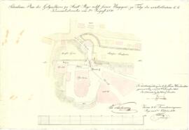 Gilgentor-Pfarrtor: Bereich Gilgentor, Situationsplan von Schritwieser (05.08.1830)
