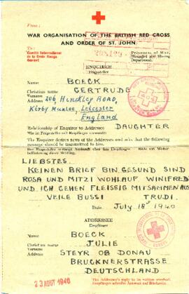 Gertrude an Julie (18.7.1940)